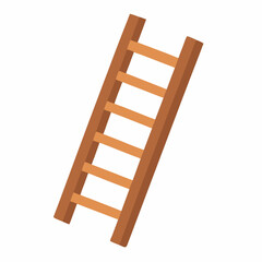 Wooden ladder clipart vector art and illustration 