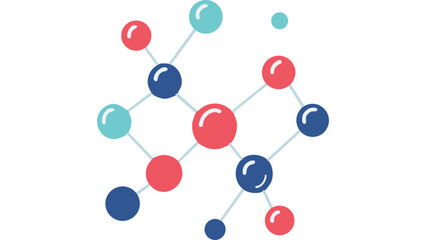 Obraz premium Colorful Abstract Molecular Structure with Interconnecting Spheres
