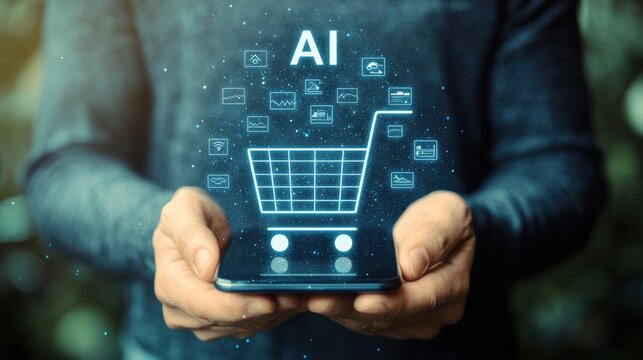 Exploring ai shopping trends mobile commerce insights digital retail futuristic environment engaging viewpoint