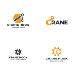 Set of Construct Logo, Crane Logo isolated on white background.