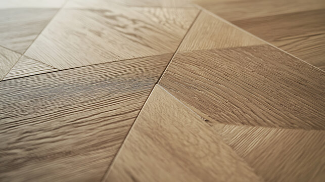 Floor installer adjusting laminate flooring panels with tapping block. Highlighting floor installation and precision