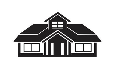 Modern house icon, home silhouette, real estate symbol, architecture vector, building logo