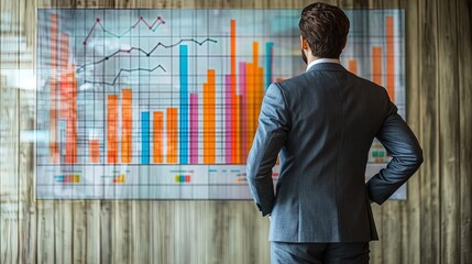 Businessman Analyzing Financial Data on a Chart