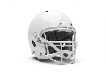 Isolated football helmet close up on white background