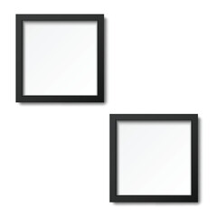 Black Square Frames Empty Mockup - Vector
