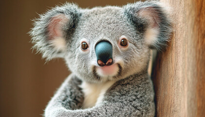 Obraz premium Selective focus shot of a ring-tailed lemur sticking on a branch of a tree with a blurry background 