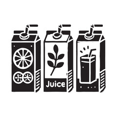 Juice box Silhouette - Minimalist Juice Box Vector - Juice Box Illustration.