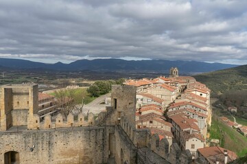 Panoramic view from the castle of the rural and medieval village of Frias.