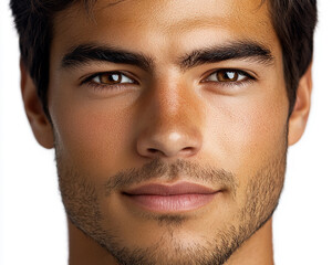 Obraz premium Business man on clean background, close up portrait of a smiling man in a suit