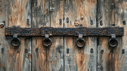 Rustic Oak Wood with Antique Wrought Iron Hardware: Texture, Detail, and Timeless Design