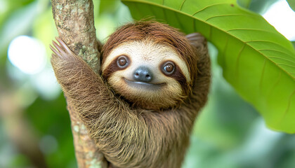 Naklejka premium Closeup shot of a squirrel on the tree branch under the sunlight 