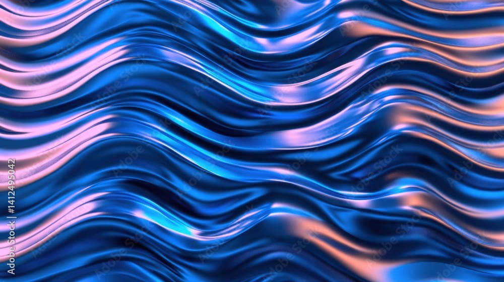 Poster soft curves of blue and purple blend harmoniously, creating an artistic and mesmerizing abstract pat