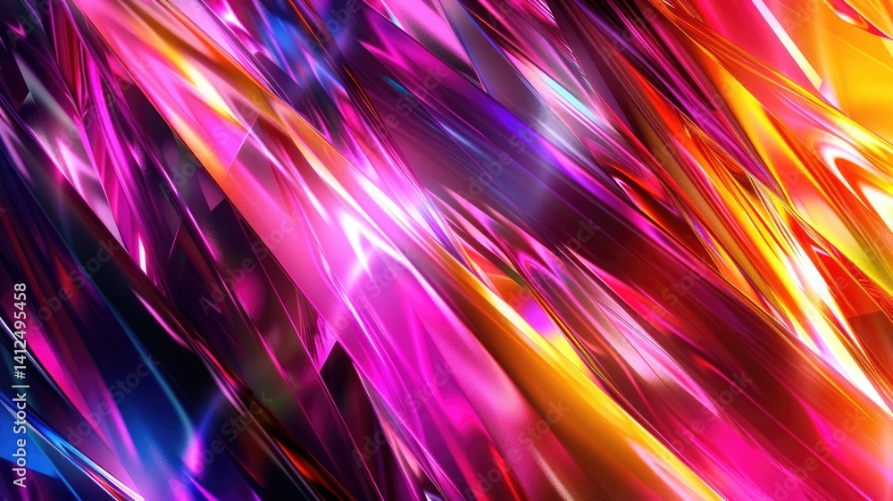 Poster this vibrant abstract background features colorful light rays that create a dynamic and modern feel,