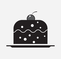 Birthday cake with candle. Symbol of celebration Happy moment. One and Two Shelf cake Icon.