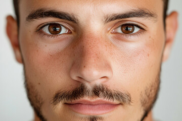 Obraz premium Business man on clean background, close up portrait of a smiling man in a suit