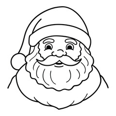Fototapeta premium Black and White Santa Claus Illustration for Coloring or Festive Designs