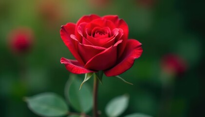 Velvet red rose, heart-shaped petals, lush beauty, sensual, soft, macro