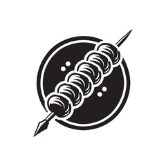 Kebabs Silhouette - Minimalist Kebabs Vector - Illustration of Kebabs - Grilled Meat design.
