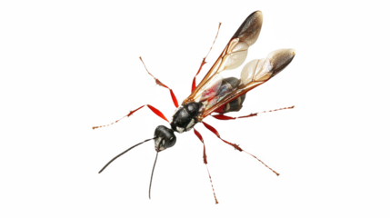 a large insect with red and black wings on a transparent background, PNG image, PNG file, Generative art.