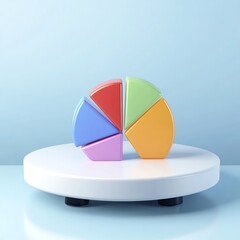 Fototapeta premium Circular infographic turning into 3D pie chart for company report