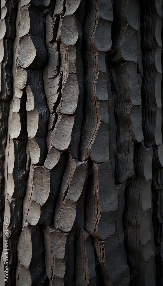 Aufkleber generative ai image of intricate bark texture with deep furrows and ridges