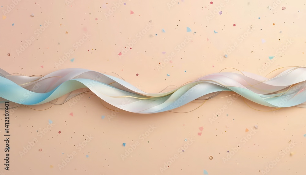 Poster flowing ribbon art display abstract studio creative design minimalist background aerial view textura
