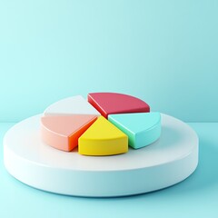 Obraz premium Pie chart displaying revenue vs expense in vibrant 3D style