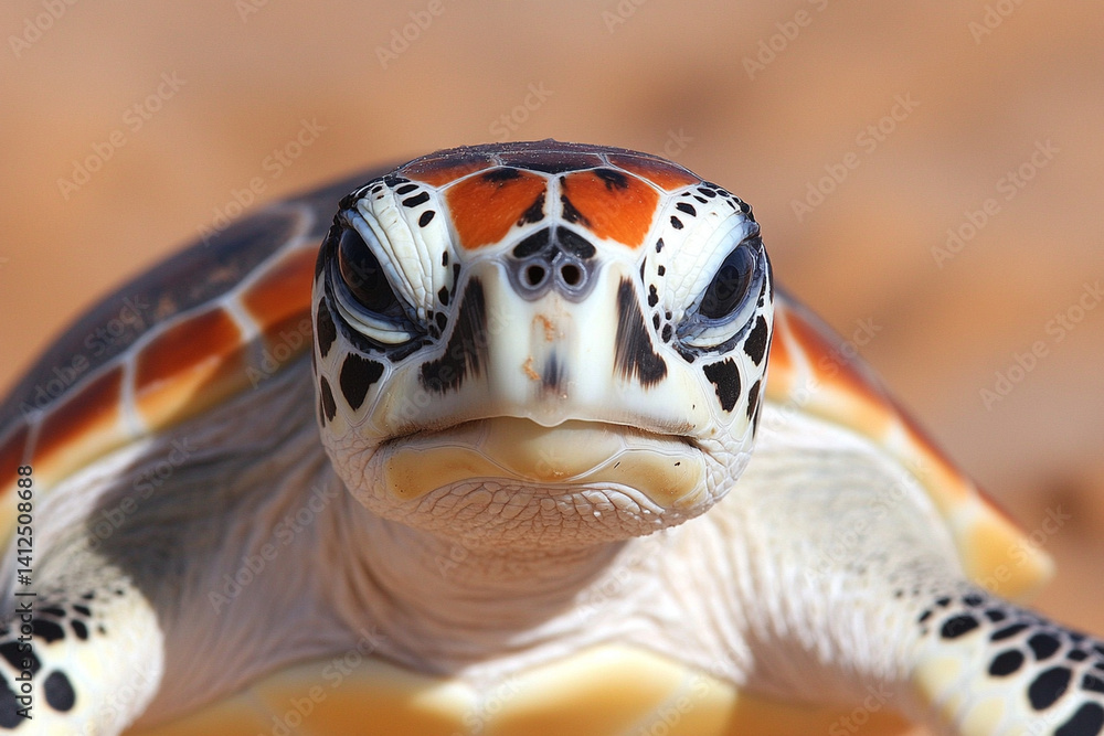 Poster close-up of a turtle displaying curiosity in a natural habitat