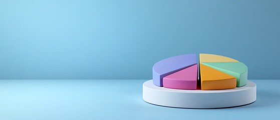 Obraz premium Pie chart slicing animation concept in 3D showing business division breakdown