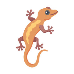 Cartoon Gecko Illustration on Black Background - Vector Image