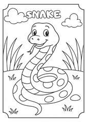 Coloring book with snake