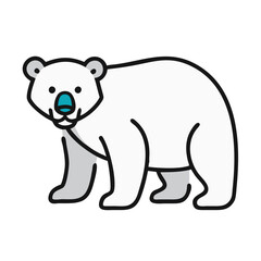Cute Arctic Polar Bear Cartoon Character Isolated Image