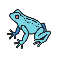 Cartoon Poison Dart Frog on Black Background Illustration