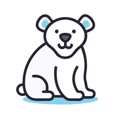 Cute Two Tone Bear Illustration Vector Graphic Design