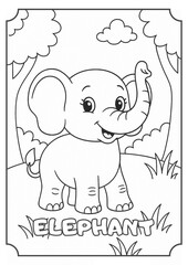 coloring book with elephant