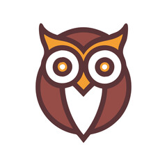 Elegant Brown and Gold Owl Logo on Black