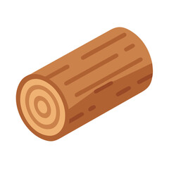 Stylized Wood Log Cartoon Style with Black Background