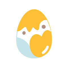 Cute Easter Egg Character Design Illustration on Black