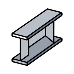 Isometric illustration of an I-beam on a black background