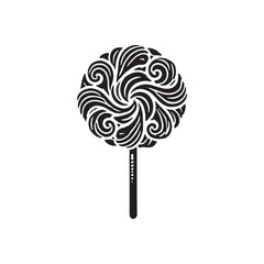 Lollipop Silhouette - Sugar Candy Vector - Minimalist Candy Illustration.