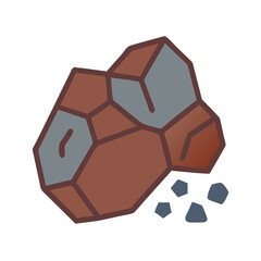 Fototapeta premium Illustration of Iron Ore on a Black Background