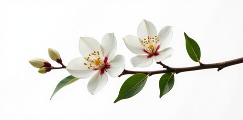 Obraz premium Simple yet elegant isolated branch on white background, botanical, elegant