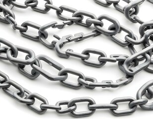 Fototapeta premium Metal chain isolated on white background