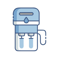 Water Filter Icon, Blue Design for Purified Water