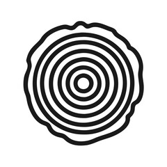 Dark Wood Grain Rings - Tree Slice Symbol