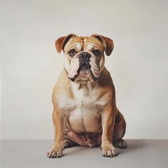Fototapeta premium Adorable Bulldog Posing Confidently with a Calm Expression