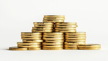 Stacks of golden coins symbolizing financial accumulation and economic growth