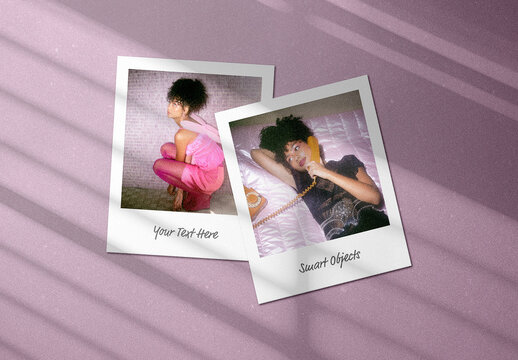 2 Polaroid Photo Frames Mockup