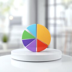 Fototapeta premium Circular infographic turning into 3D pie chart for company report