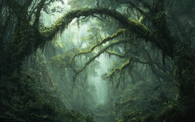 Lush Emerald Canopy: A Breathtaking Vista of a Tropical Rainforest